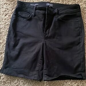 NYDJ Black Bermuda Shorts Sturdy Denim Mid-Length